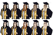 Graduation Girls Clipart, an Education Illustration by GlamArtZhanna (Thumbnail 2 of 11)