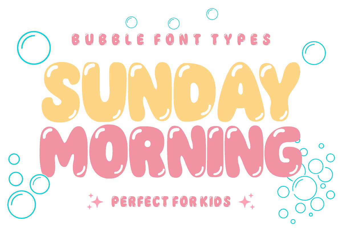 Magic Balloon - Cute Bubble Font, a Sans Serif Font by KiddoGlyphs Studio (Photo 3 of 5)