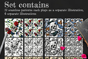 Skulls & Bones set, a Decorative Illustration by CatMadePattern (Thumbnail 2 of 7)