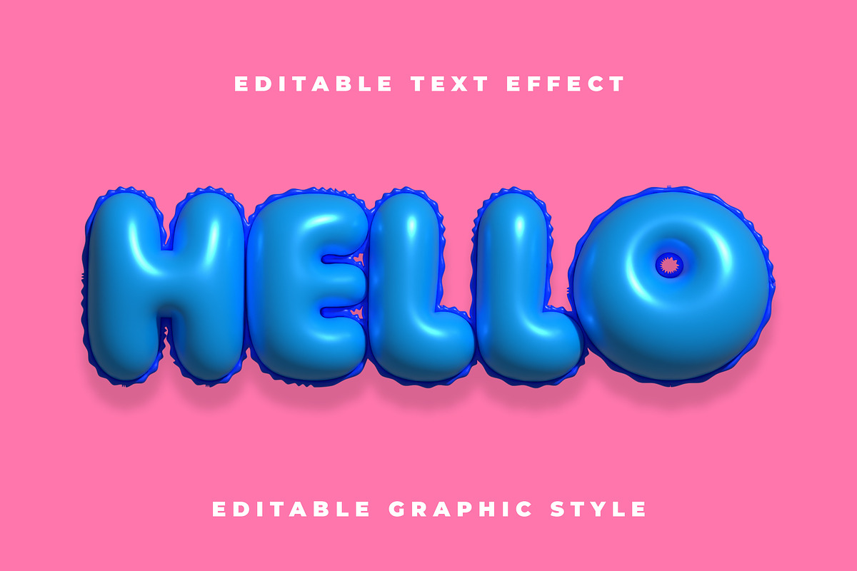 Balloon 3D Glossy Text Effect