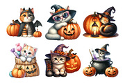 Cute Halloween Cats Punpkin Clipart, an Illustration by Daily.Designs (Thumbnail 5 of 5)
