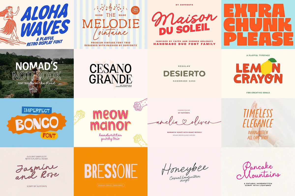 ALL MY FONTS Bundle, a Handwritten Font by supfonts