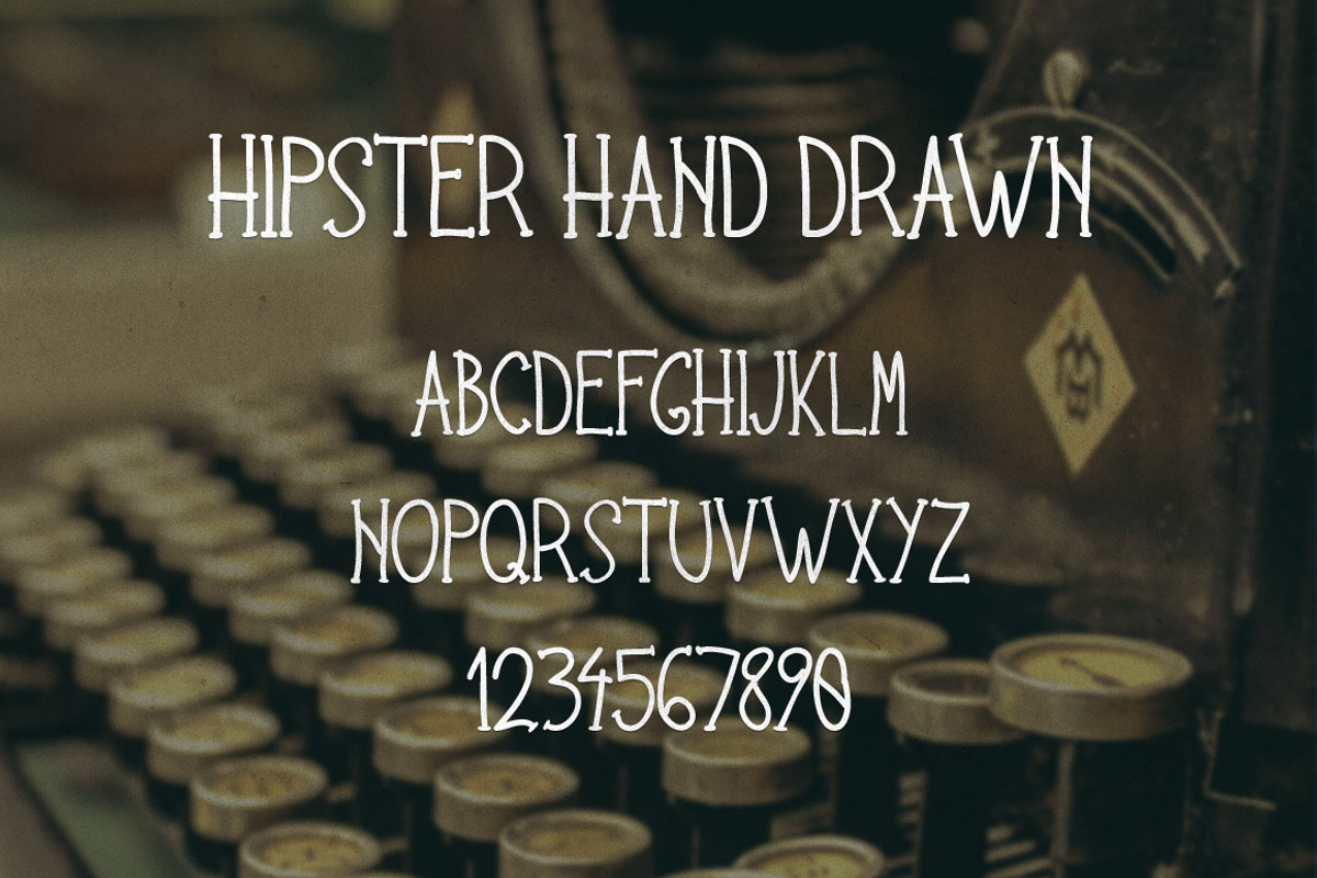 Hipster Hand Drawn Font, a Slab Serif Font by vladocar, image size:1200x800