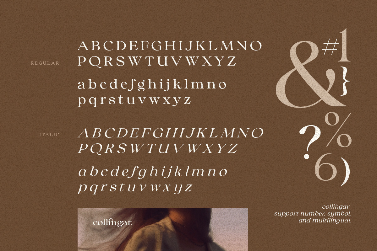 Collingar - Aesthetic Serif, a Serif Font by Sarid Ezra (Photo 9 of 9)