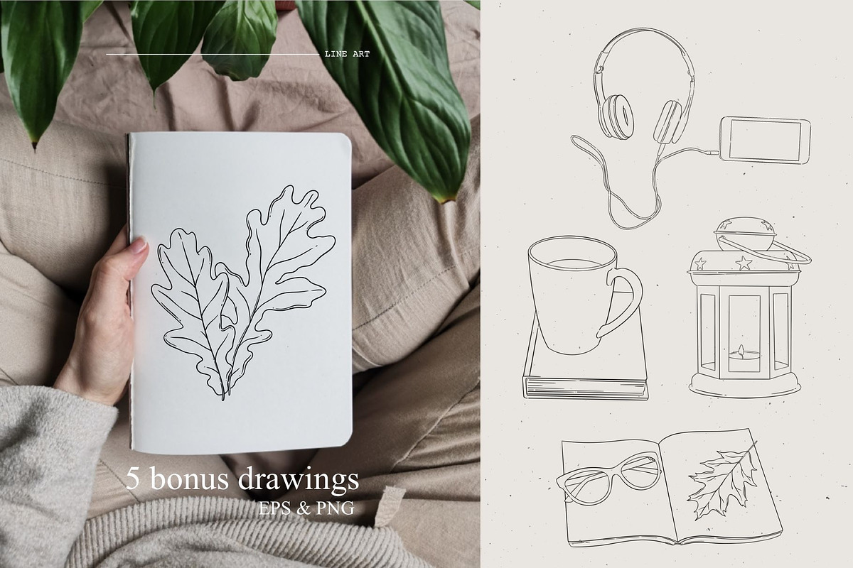 Cozy day.  Female line art, a Graphic by heyXeni (Photo 9 of 9)