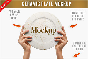 Ceramic Plate Mockup PSD, a Mockup by Bruno's Shop