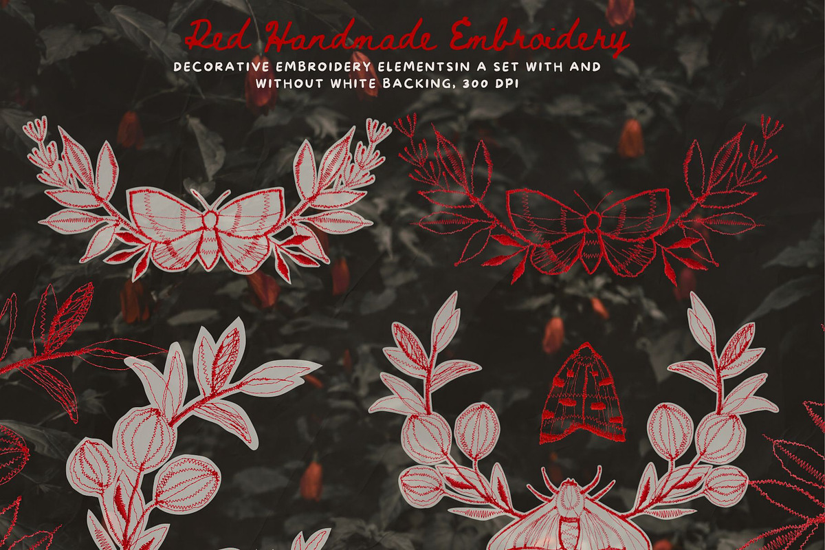 Red Handmade Embroidery Collage, an Object Graphic by InstaDesignPro (Photo 3 of 18)
