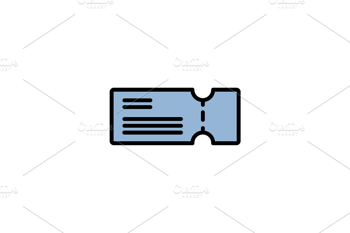 ticket color icon thin line, linear, an Outline Icon by Anno Urbis