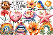 Watercolor Baby Clipart Bundle, an Illustration by Daily.Designs (Thumbnail 1 of 5)