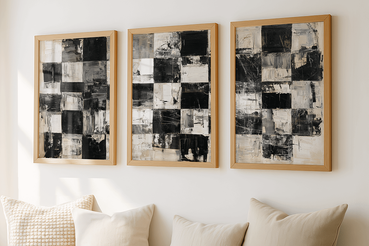 Abstract Checkerboard Wall Art Set, a Decorative Illustration by PrintablesByFranklyn (Photo 1 of 6)