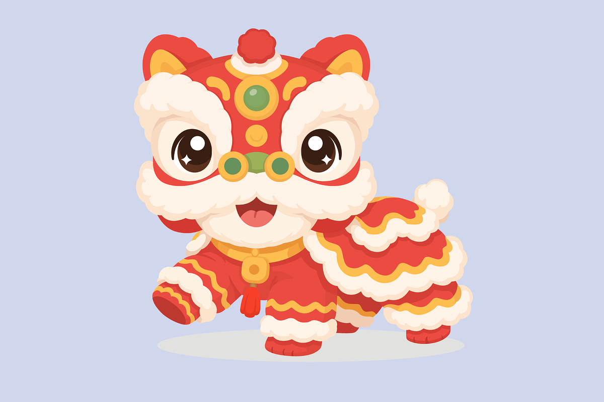 Festive Lion Mascot Illustration, a Seasonal Illustration by Artpon Illustration (Photo 3 of 3)