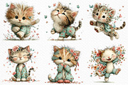 Whimsical Spring Cats Clipart, an Illustration by Craft Nest (Thumbnail 4 of 11)