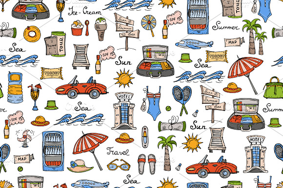 Pattern with summer symbols preview 2