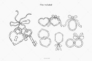 Hand Drawn Heart Lock Clipart, an Object Illustration by Victoruler (Thumbnail 2 of 6)