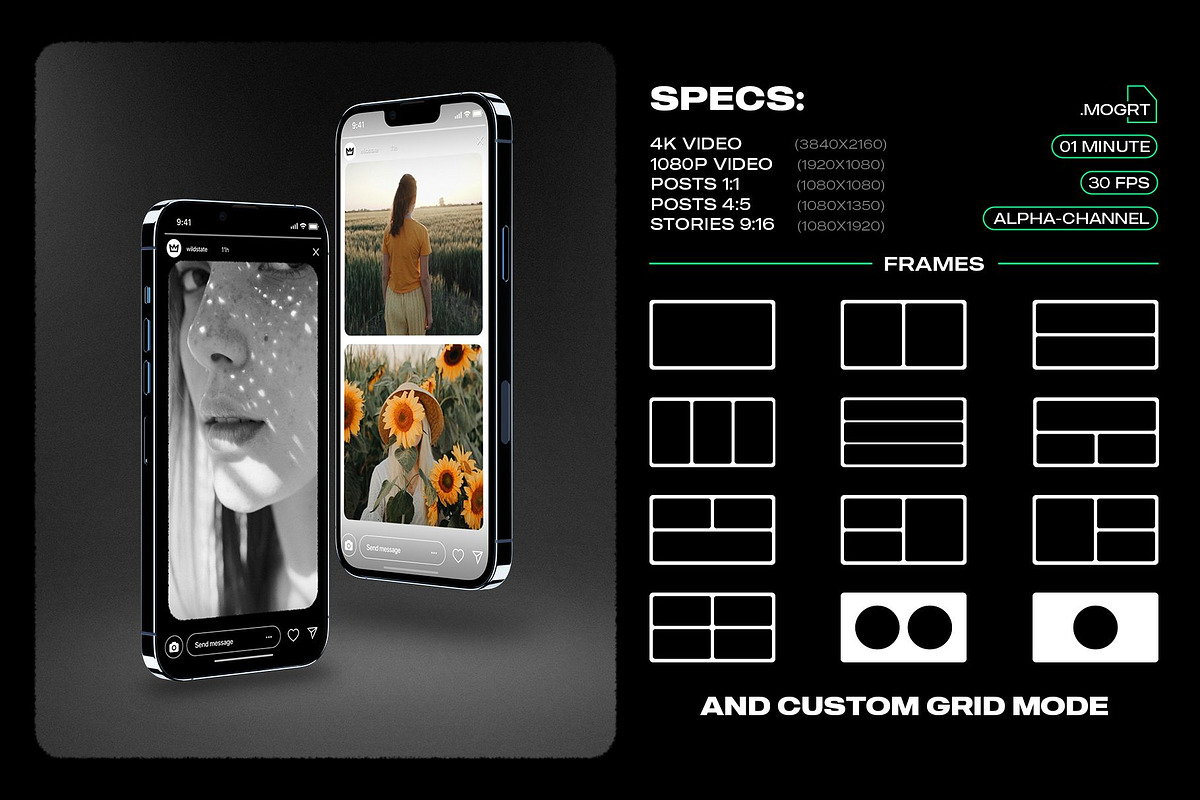 Advanced Film Overlays | 4K + 1080P, a Social Media Template by Wild State (Photo 7 of 8)