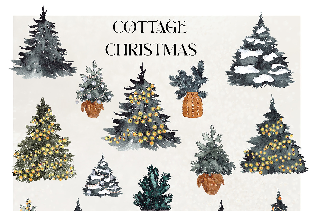 Cottage Christmas. Cozy Home., a Seasonal Illustration by ma_i_vi (Photo 8 of 11)