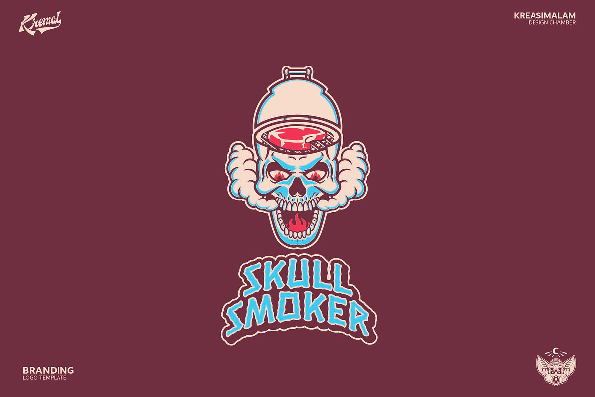 Skull Smoker Logo Template, a Branding & Logo Template by Kreasi Malam (Photo 2 of 11)