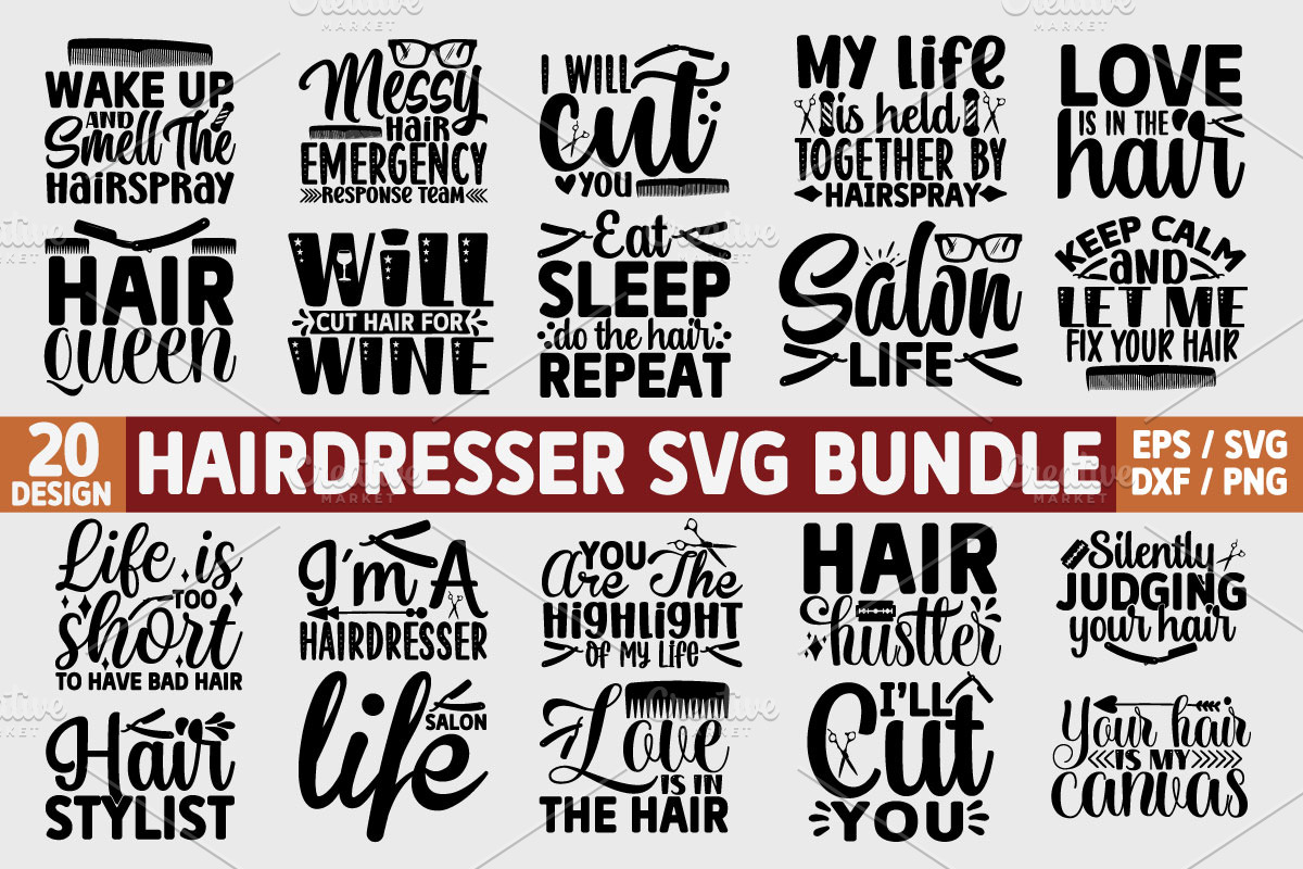 Hairdresser SVG Bundle, a Graphic by akazaddesign