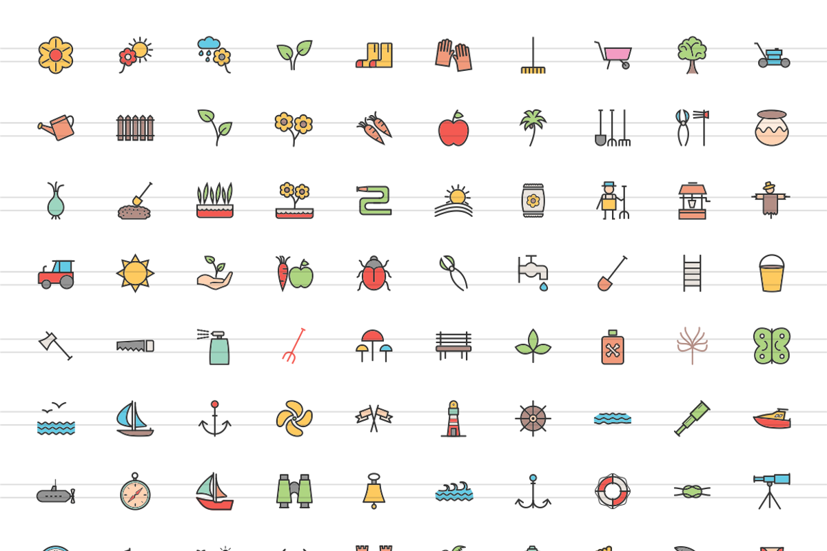 350 Nature & Outdoor Filled Icons, an Outline Icon by IconBunny (Photo 2 of 6)
