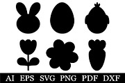 Easter silhouette clipart, an Animal Illustration by IrinaShishkova (Thumbnail 1 of 2)