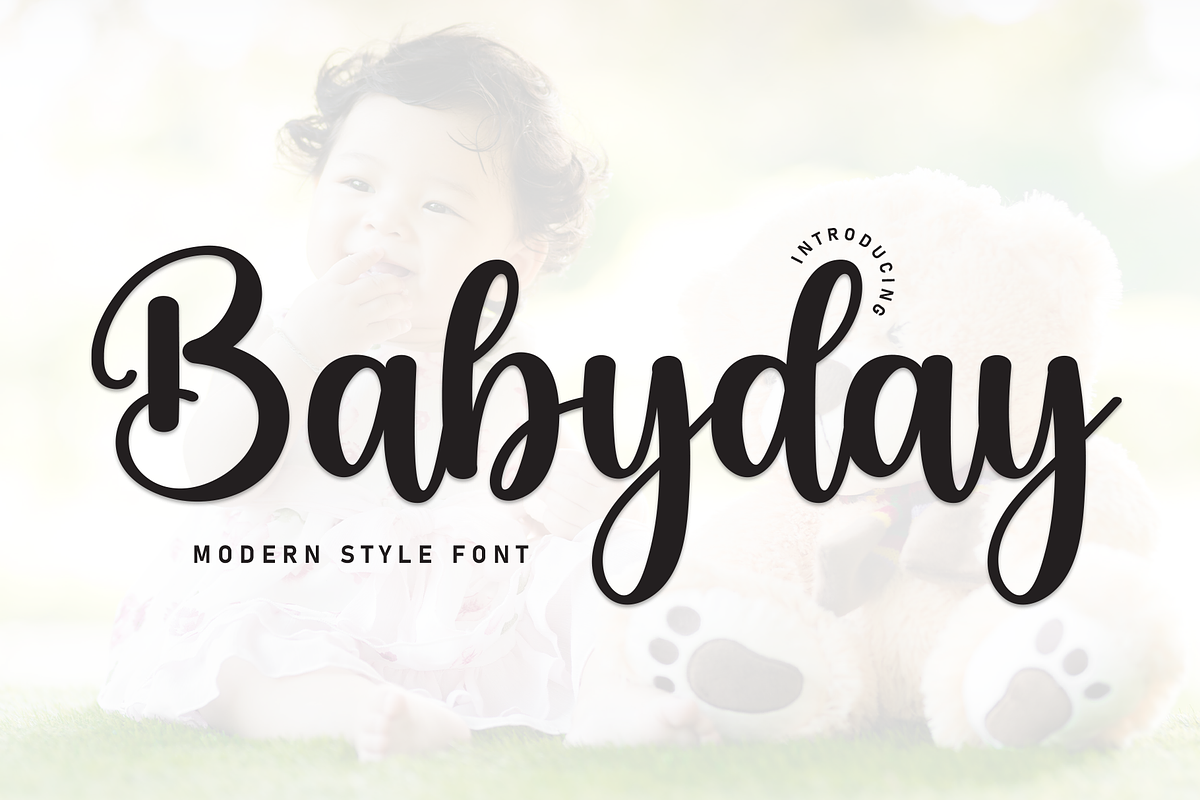 Babyday | Script Font, a Handwritten Font by Scratchones (Photo 1 of 8)