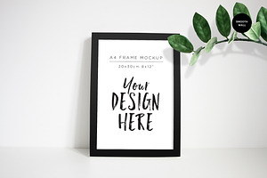 A4 Portrait Black Frame Mockup