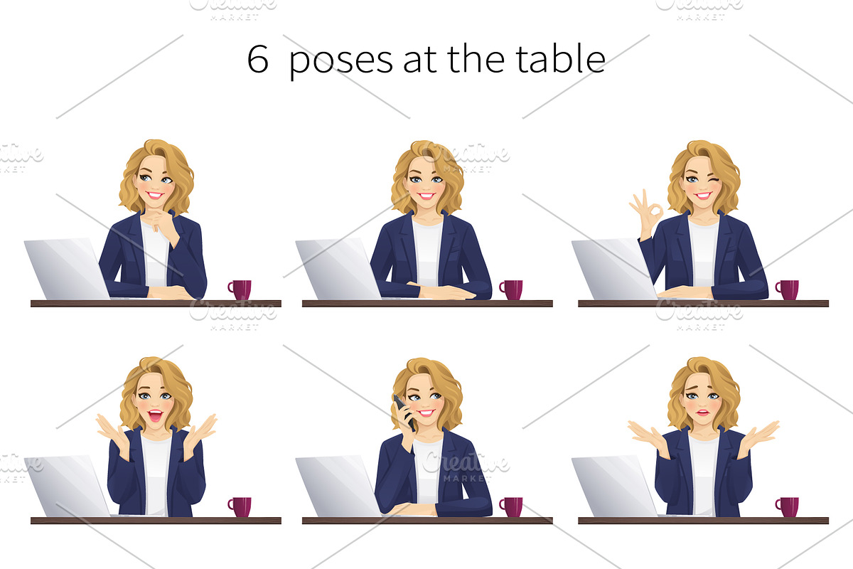 Business woman kit, a Work Illustration by Volha Hlinskaya (Photo 4 of 6)