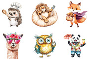 summer animals Clipart, an Animal Illustration by DreamArtGraphic (Thumbnail 2 of 4)