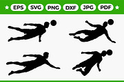 Airborne Soccer Silhouette Vector, an Object Graphic by Artonix (Thumbnail 1 of 3)