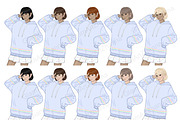 Kawaii Girl Clipart | Planner Girl, a Person Illustration by GlamArtZhanna (Thumbnail 4 of 5)