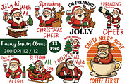 Funny Santa Claus PNG Bundle, an Illustration by Daily.Designs (Thumbnail 1 of 5)