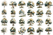 Neutral watercolor tree clipart set, an Object Illustration by DreamCafeArt (Thumbnail 4 of 6)
