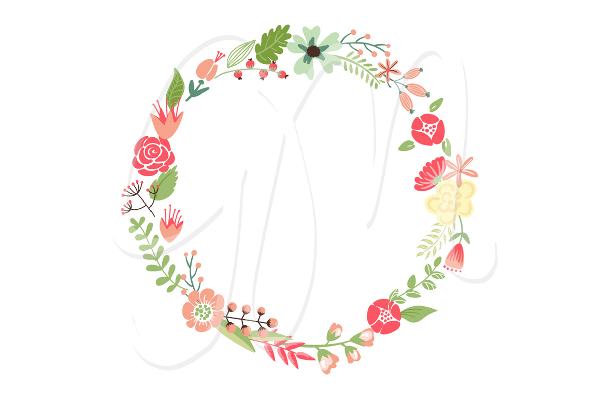 Wedding Floral clipart, Wreath heart, an Illustration by GraphicMarket (Photo 3 of 5)