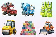 Cute Construction Watercolor Clipart, a Graphic by CitraGraphics (Thumbnail 3 of 4)