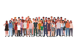 Large group of multicultural people, a Person Illustration by Yayasya