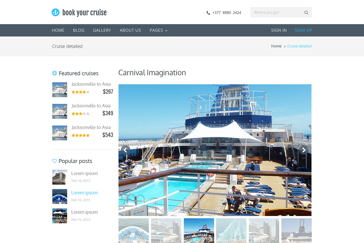Book Your Cruise - Booking PSD, a Websites & App Template by bestwebsoft (Photo 4 of 5)