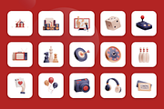 3D Animated Recreation Icon Set, an Object 3D Model by Flat Icons (Thumbnail 3 of 5)