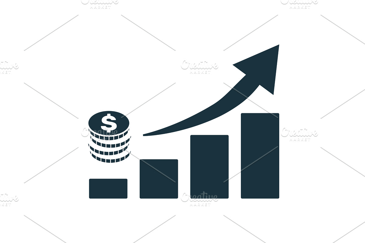 Growing bar graph and rising arrow, a Finance Illustration by Aimagenarium@gmail.com