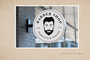 Barber Shop Badges Set