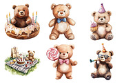 Birthday Teddy Bear Bundle, an Illustration by Daily.Designs (Thumbnail 5 of 5)