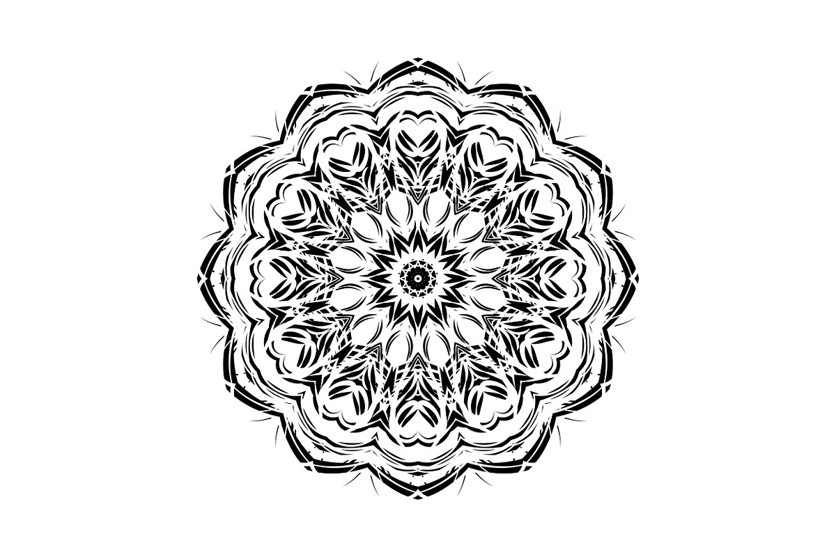 Ornamental Black White Mandala Pack, a Decorative Illustration by NJ Himel (Photo 96 of 103)