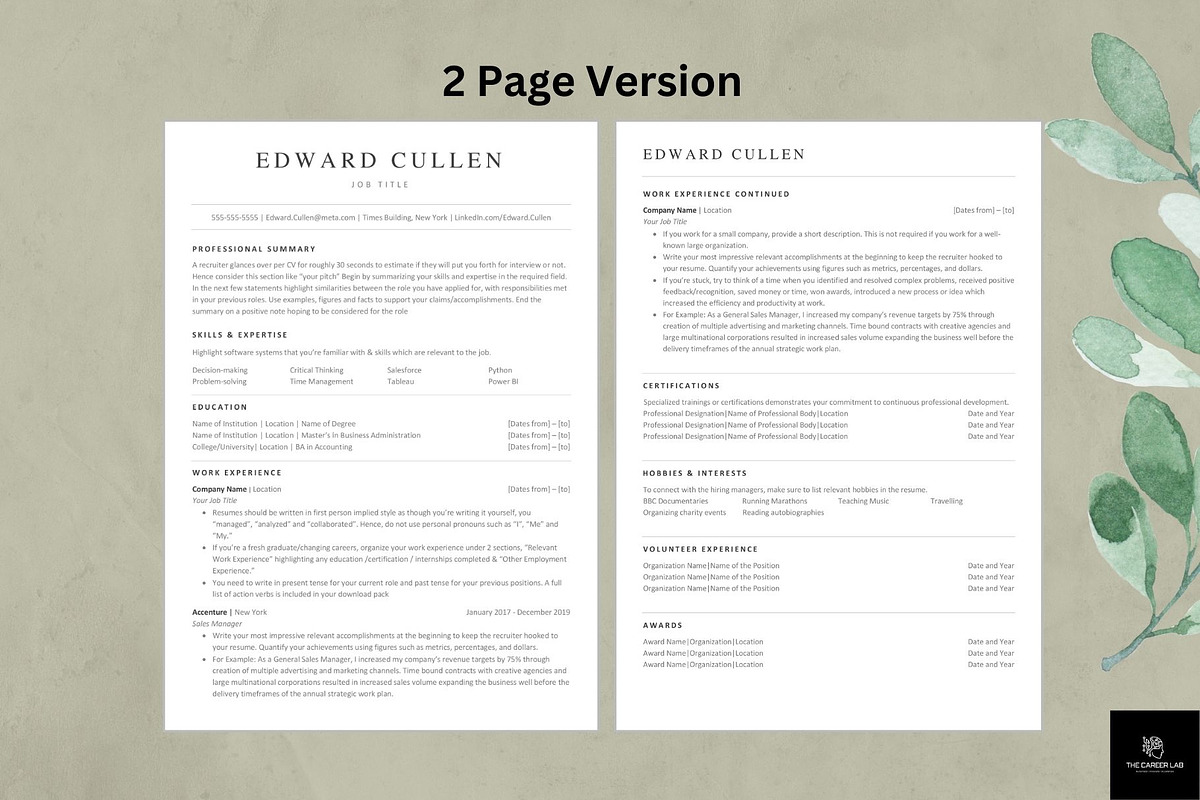 Minimalist ATS system optimised cv, a Resume Template by The Career Lab (Photo 4 of 11)