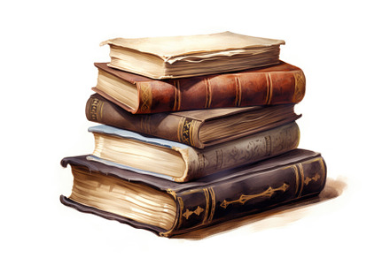 A painting of a stack of old books, a School & Education Photo by tilialucida