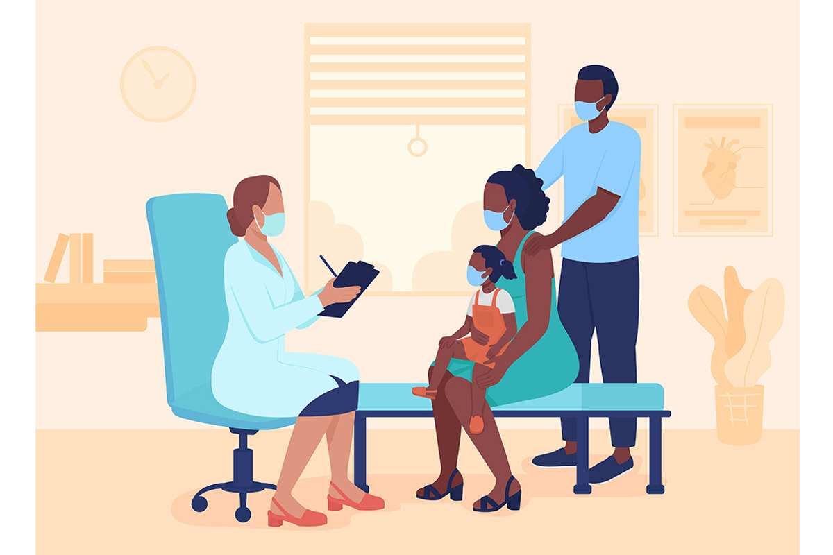 Visit doctor flat illustrations, a Healthcare Illustration by IMG visuals characters (Photo 5 of 7)