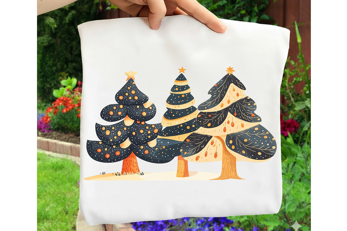 Boho Christmas Tree Clipart, an Illustration by OK Design (Photo 5 of 6)