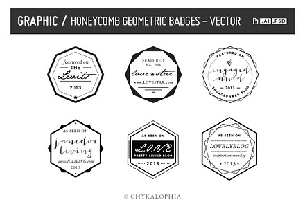 Honeycomb Geometric Badges Vector