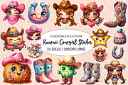 Kawaii Cowgirl Sticker Clipart, an Illustration by Designworld (Thumbnail 1 of 6)