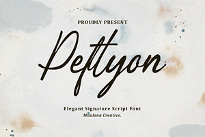 Peftyon Elegant Signature Script, a Script Font by Maulana Creative