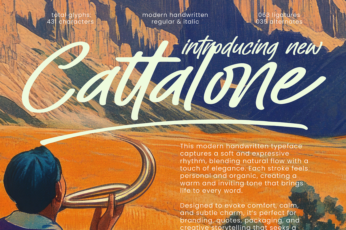 Cattalone Modern Handwritten Font, a Script Font by Letterena Studios Script (Photo 1 of 15)