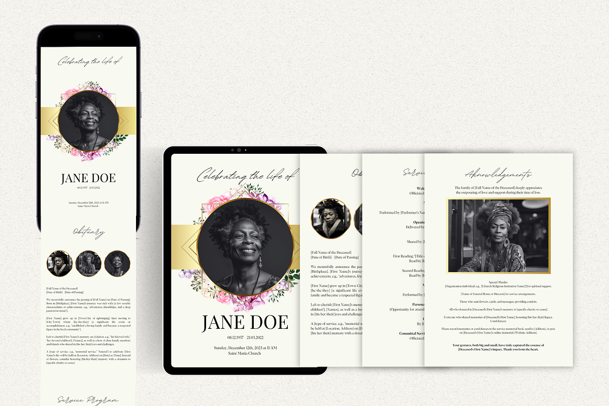 Funeral Program Template I Canva, an Invitation Template by The Social Stuff (Photo 10 of 10)